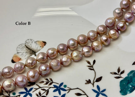 8-9 mm AAA Very Rare Natural Seaweed Gold Mauve Pink Freshwater Edison Baroque Pearls High Luster Purple Edison Beads #P3545