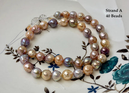 One-Of-A-Kind 8-9 mm AAA Very Rare Natural Golden Mauve Pink Freshwater Edison Baroque Pearls High Luster Purple Edison Beads #P3546