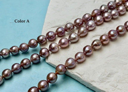 8-9 mm AAA Very Rare Natural Dark Mauve Pink With Gold Sheen Freshwater Edison Baroque Pearls High Luster Purple Edison Beads #P3548