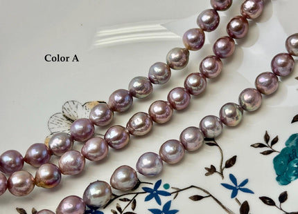 8-9 mm AAA Very Rare Natural Dark Mauve Pink With Gold Sheen Freshwater Edison Baroque Pearls High Luster Purple Edison Beads #P3548