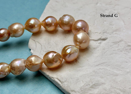 One-Of-A-Kind 12-16 mm AAA Very Rare Natural Mauve Pink Freshwater Edison Baroque Pearls High Luster Large 2.1mm Hole Beads #P3550