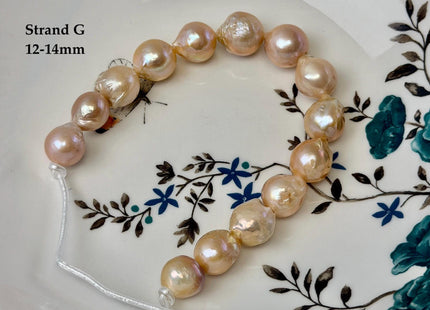 One-Of-A-Kind 12-16 mm AAA Very Rare Natural Mauve Pink Freshwater Edison Baroque Pearls High Luster Large 2.1mm Hole Beads #P3550