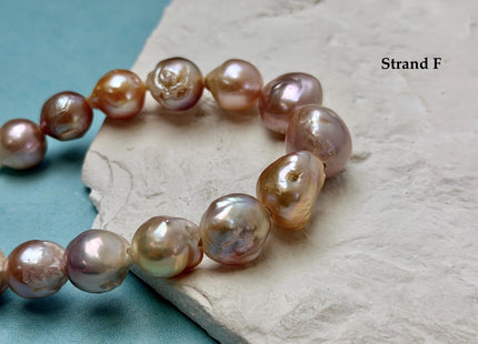 One-Of-A-Kind 12-16 mm AAA Very Rare Natural Mauve Pink Freshwater Edison Baroque Pearls High Luster Large 2.1mm Hole Beads #P3550