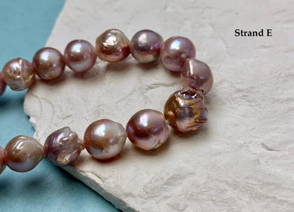 One-Of-A-Kind 12-16 mm AAA Very Rare Natural Mauve Pink Freshwater Edison Baroque Pearls High Luster Large 2.1mm Hole Beads #P3550