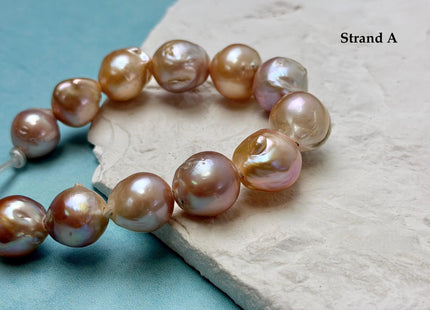 One-Of-A-Kind 12-16 mm AAA Very Rare Natural Mauve Pink Freshwater Edison Baroque Pearls High Luster Large 2.1mm Hole Beads #P3550