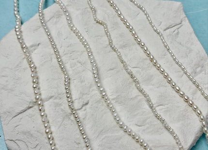 14/15/16/17/18/20 Inches Minimalist Tiny Dainty White Rice Potato Pearl Chocker Necklace W/Gold Filled Silver Clasp Gift For Her #NK0011