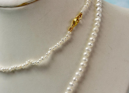 14/15/16/17/18/20 Inches Minimalist Tiny Dainty White Rice Potato Pearl Chocker Necklace W/Gold Filled Silver Clasp Gift For Her #NK0011