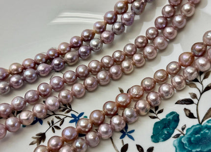 8-9 mm AAA Half Strand Rare Natural Mauve Pink Baroque Pearls Large 2.1mm Hole Edison Baroque Pearls 20-22 Beads #P3552