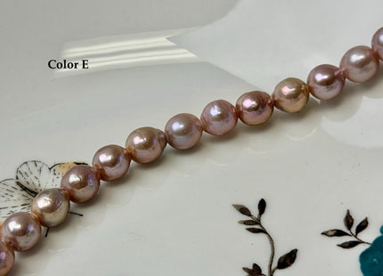 8-9 mm AAA Half Strand Rare Natural Mauve Pink With Gold Sheen Baroque Pearls Large 2.1mm Hole Edison Baroque Pearls 20-22 Beads #P3553