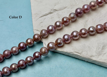 8-9 mm AAA Half Strand Rare Natural Mauve Pink With Gold Sheen Baroque Pearls Large 2.1mm Hole Edison Baroque Pearls 20-22 Beads #P3553