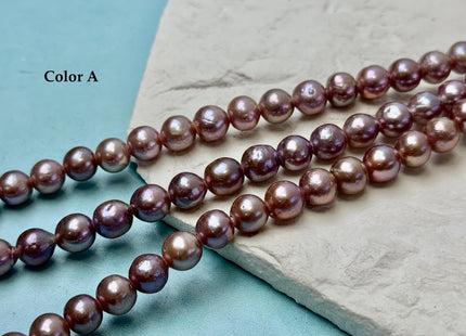8-9 mm AAA Half Strand Rare Natural Mauve Pink With Gold Sheen Baroque Pearls Large 2.1mm Hole Edison Baroque Pearls 20-22 Beads #P3553