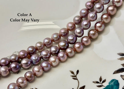 8-9 mm AAA Half Strand Rare Natural Mauve Pink With Gold Sheen Baroque Pearls Large 2.1mm Hole Edison Baroque Pearls 20-22 Beads #P3553