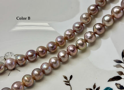 9-10 mm AAA Half Strand Rare Natural Mauve Pink Baroque With Gold Sheen Pearls Large 2.1mm Hole Edison Baroque Pearls 19-20 Beads #P3554