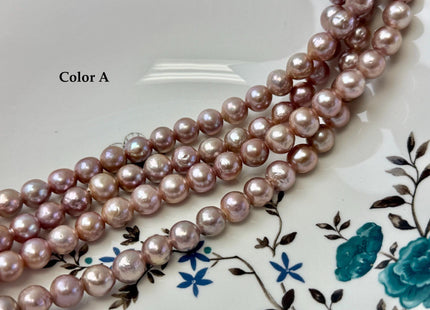 9-10 mm AAA Half Strand Rare Natural Mauve Pink Baroque With Gold Sheen Pearls Large 2.1mm Hole Edison Baroque Pearls 19-20 Beads #P3554