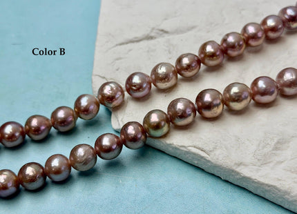 9-10 mm AAA Half Strand Rare Natural Mauve Pink Baroque With Gold Sheen Pearls Large 2.1mm Hole Edison Baroque Pearls 19-20 Beads #P3554