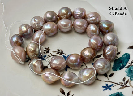 One-Of-A-Kind 12-17 mm Rare Natural Dark Mauve Pink Freshwater Edison Baroque Pearls High Luster Large Purple Edison Beads #P3555