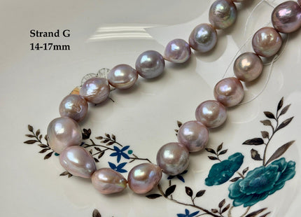 One-Of-A-Kind 12-17 mm Rare Natural Dark Mauve Pink Freshwater Edison Baroque Pearls High Luster Large Purple Edison Beads #P3555