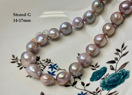 One-Of-A-Kind 12-17 mm Rare Natural Dark Mauve Pink Freshwater Edison Baroque Pearls High Luster Large Purple Edison Beads #P3555