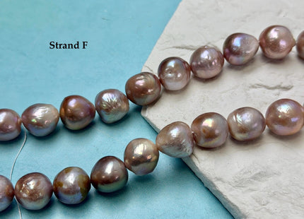 One-Of-A-Kind 12-17 mm Rare Natural Dark Mauve Pink Freshwater Edison Baroque Pearls High Luster Large Purple Edison Beads #P3555