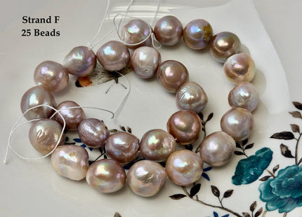 One-Of-A-Kind 12-17 mm Rare Natural Dark Mauve Pink Freshwater Edison Baroque Pearls High Luster Large Purple Edison Beads #P3555