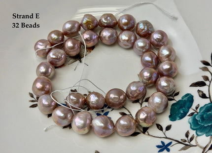 One-Of-A-Kind 12-17 mm Rare Natural Dark Mauve Pink Freshwater Edison Baroque Pearls High Luster Large Purple Edison Beads #P3555