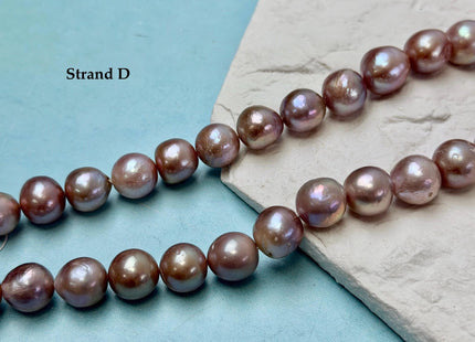 One-Of-A-Kind 12-17 mm Rare Natural Dark Mauve Pink Freshwater Edison Baroque Pearls High Luster Large Purple Edison Beads #P3555