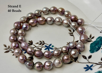 One-Of-A-Kind 8-9 mm AAA Very Rare Natural Golden Mauve Pink Freshwater Edison Baroque Pearls High Luster Purple Edison Beads #P3556