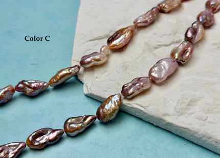 10-12x15-20 mm AA Natural Dark Mauve Pink Biwa Keshi Freshwater Pearls Super High Luster Unique Keshi Beads #P3557