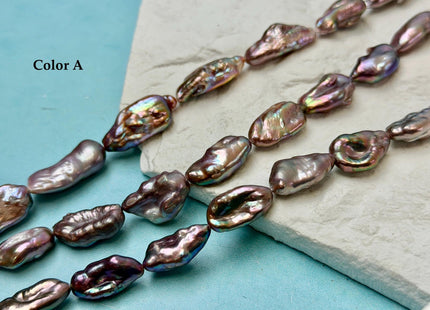 10-12x15-20 mm AA Natural Dark Mauve Pink Biwa Keshi Freshwater Pearls Super High Luster Unique Keshi Beads #P3557