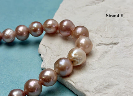 One-Of-A-Kind 12-16 mm AA Very Rare Natural Mauve Pink Freshwater Edison Baroque Pearls High Luster Large 2.1mm Hole Beads #P3559