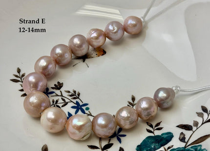 One-Of-A-Kind 12-16 mm AA Very Rare Natural Mauve Pink Freshwater Edison Baroque Pearls High Luster Large 2.1mm Hole Beads #P3559