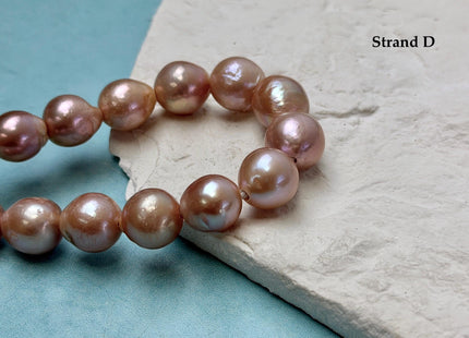 One-Of-A-Kind 12-16 mm AA Very Rare Natural Mauve Pink Freshwater Edison Baroque Pearls High Luster Large 2.1mm Hole Beads #P3559