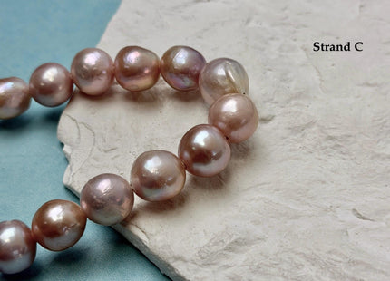 One-Of-A-Kind 12-16 mm AA Very Rare Natural Mauve Pink Freshwater Edison Baroque Pearls High Luster Large 2.1mm Hole Beads #P3559