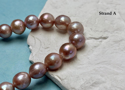 One-Of-A-Kind 12-16 mm AA Very Rare Natural Mauve Pink Freshwater Edison Baroque Pearls High Luster Large 2.1mm Hole Beads #P3559