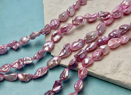 9-10x10-13 mm AAA Baby Pink Lavender Rare Keshi Freshwater Pearls Super High Luster Unique Keshi Beads 15.5 Inch Strand #P3562