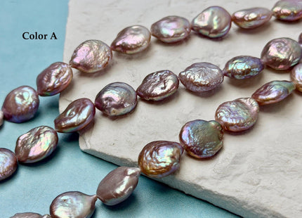 15x17-18 mm AA Natural Mauve Pink Freshwater Round Tear Drop Coin Pearls 22 Beads 15 Inch Strand #P3565