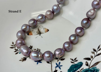 One-Of-A-Kind AA 12-14 mm Rare Natural Dark Mauve Pink Freshwater Edison Baroque Pearls High Luster Large Purple Edison Beads #P3567
