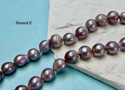 One-Of-A-Kind AA 12-14 mm Rare Natural Dark Mauve Pink Freshwater Edison Baroque Pearls High Luster Large Purple Edison Beads #P3567