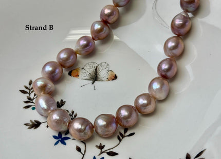 One-Of-A-Kind AA 12-14 mm Rare Natural Dark Mauve Pink Freshwater Edison Baroque Pearls High Luster Large Purple Edison Beads #P3567