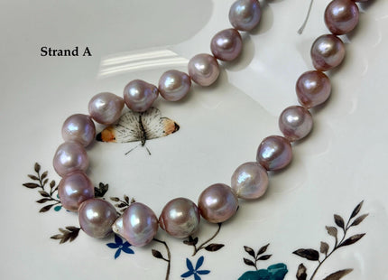 One-Of-A-Kind AA 12-14 mm Rare Natural Dark Mauve Pink Freshwater Edison Baroque Pearls High Luster Large Purple Edison Beads #P3567
