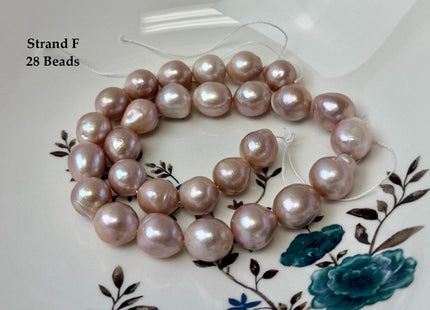 One-Of-A-Kind AA 12-14 mm Rare Natural Dark Mauve Pink Freshwater Edison Baroque Pearls High Luster Large Purple Edison Beads #P3567