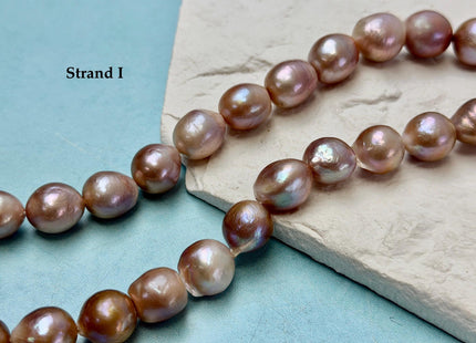 One-Of-A-Kind AA 12-14 mm Rare Natural Dark Mauve Pink Freshwater Edison Baroque Pearls High Luster Large Purple Edison Beads #P3567
