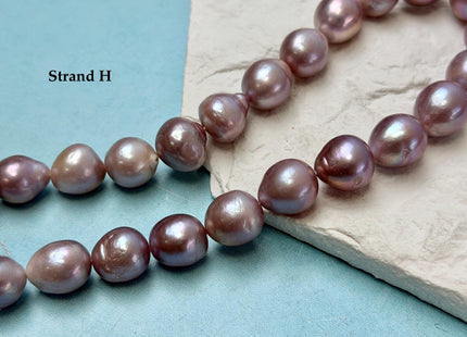 One-Of-A-Kind AA 12-14 mm Rare Natural Dark Mauve Pink Freshwater Edison Baroque Pearls High Luster Large Purple Edison Beads #P3567