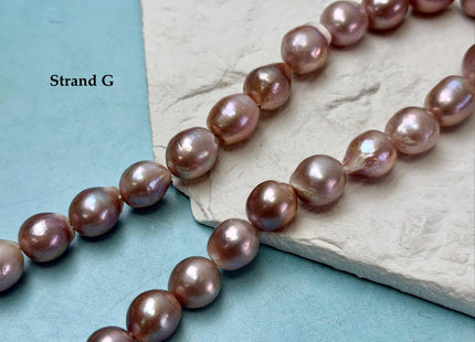 One-Of-A-Kind AA 12-14 mm Rare Natural Dark Mauve Pink Freshwater Edison Baroque Pearls High Luster Large Purple Edison Beads #P3567