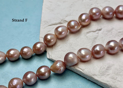 One-Of-A-Kind AA 12-14 mm Rare Natural Dark Mauve Pink Freshwater Edison Baroque Pearls High Luster Large Purple Edison Beads #P3567