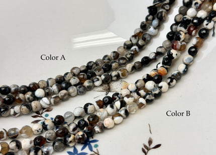 6 mm Faceted Round Multi White And Brown Color Agate Gemstone Beads Genuine Agate Gemstone Loose Beads 14 Inches Strand #2799