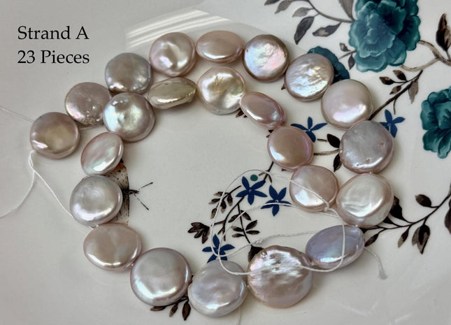 One-Of-A-Kind AAA 13.5-19mm Natural Mauve Pink Color Baroque Coin High Luster Thick Freshwater Pearl #P3576