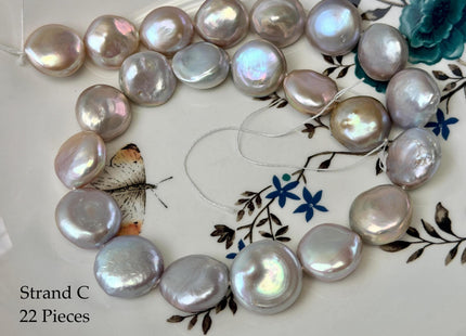 One-Of-A-Kind AAA 13.5-19mm Natural Mauve Pink Color Baroque Coin High Luster Thick Freshwater Pearl #P3576