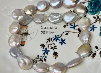 One-Of-A-Kind AAA 13.5-19mm Natural Mauve Pink Color Baroque Coin High Luster Thick Freshwater Pearl #P3576