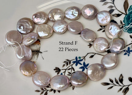 One-Of-A-Kind AAA 13.5-19mm Natural Mauve Pink Color Baroque Coin High Luster Thick Freshwater Pearl #P3576